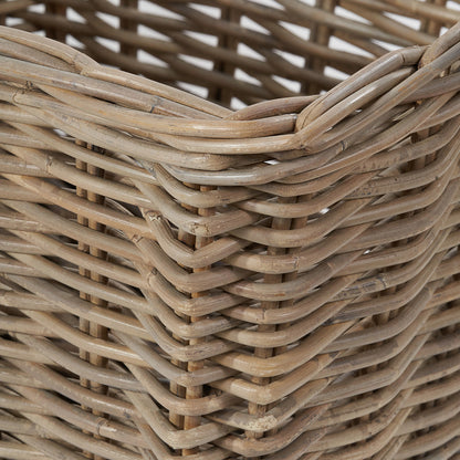 Tobs Grey Kubu Rattan Rectangular Storage Basket – Large