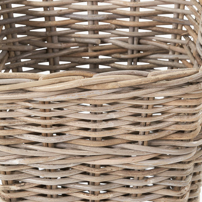 Tobs Grey Kubu Rattan Square Waste Paper Bin