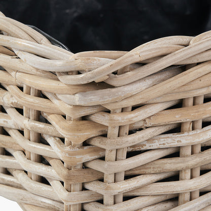 Tobs Set of 3 Indoor Outdoor Grey Kubu Rattan Square Basket Planters