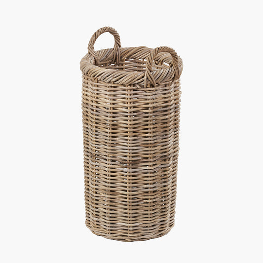 Tobs Grey Kubu Rattan Umbrella Basket – Handcrafted Rattan Hallway Storage
