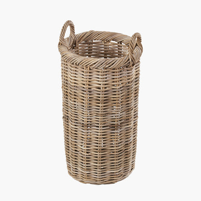 Tobs Grey Kubu Rattan Umbrella Basket – Handcrafted Rattan Hallway Storage