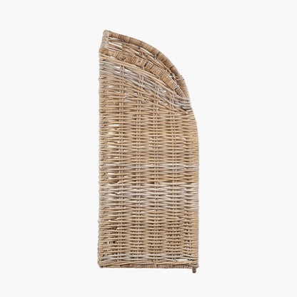 Tobs Set of 2 Grey Kubu Rattan Log Basket Trolleys – Stylish Wheeled Log Storage for Indoors or Outdoors