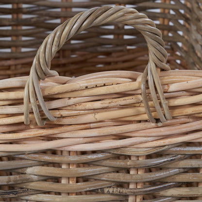 Set of 4 Grey and White Kubu Rattan Rectangular Storage Baskets – Stylish and Functional Handwoven Home Organisation