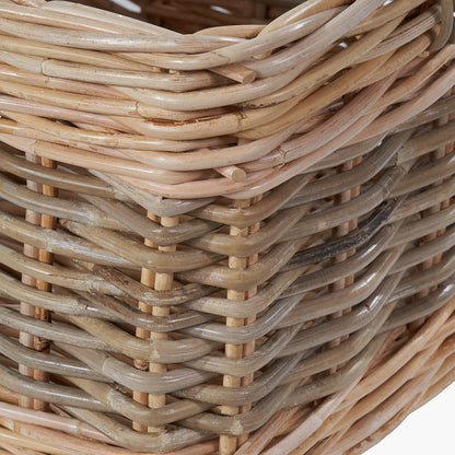Set of 4 Grey and White Kubu Rattan Rectangular Storage Baskets – Stylish and Functional Handwoven Home Organisation