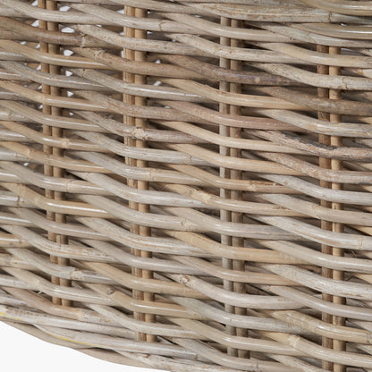 Tobs Set of 2 Grey Kubu Rattan Rectangular Storage Baskets with Inset Handles