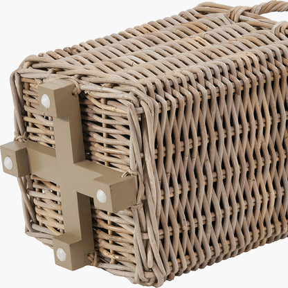 Tobs Set of 3 Indoor / Outdoor Grey Kubu Rattan Square Basket Planters with Handles