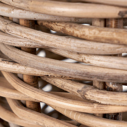 Set of 2 Grey Kubu Oval Baskets | Hand-Crafted Rattan Storage Baskets