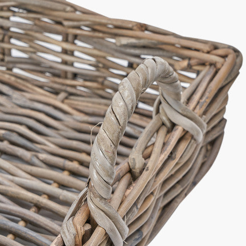 Set of 2 Grey Kubu Basket Trays | Hand-Crafted Rattan Storage & Décor