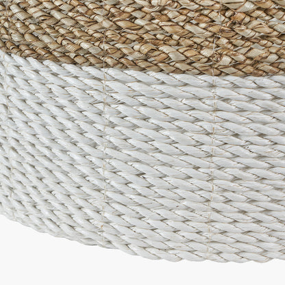 Set of 2 Banana Leaf Two Tone Natural and White Baskets – Handwoven Scandi Storage for Modern UK Homes
