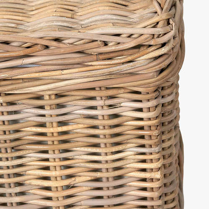 Set of 2 Grey Kubu Rectangular Linen Baskets – Handwoven Rattan Laundry Storage for Elegant UK Homes