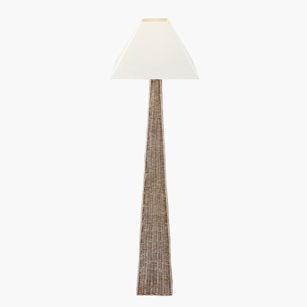 Seacomb Rattan Pyramid Floor Lamp Base – Natural Craftsmanship and Colonial Charm