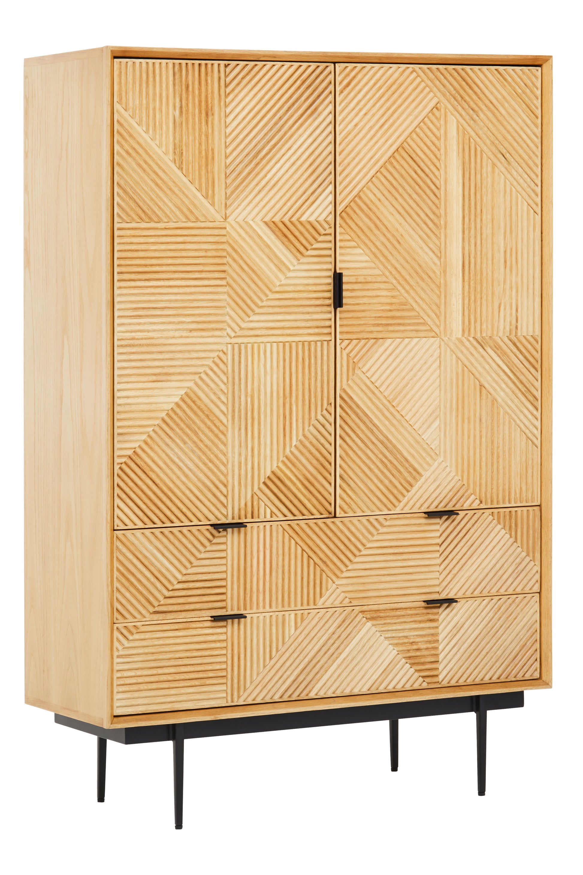 Shop the Natural Geometric Wooden Cabinet, a sophisticated blend of rustic charm and modern design. FREE UK Mainland Delivery Shop online today at www.nobleandnook.co.uk