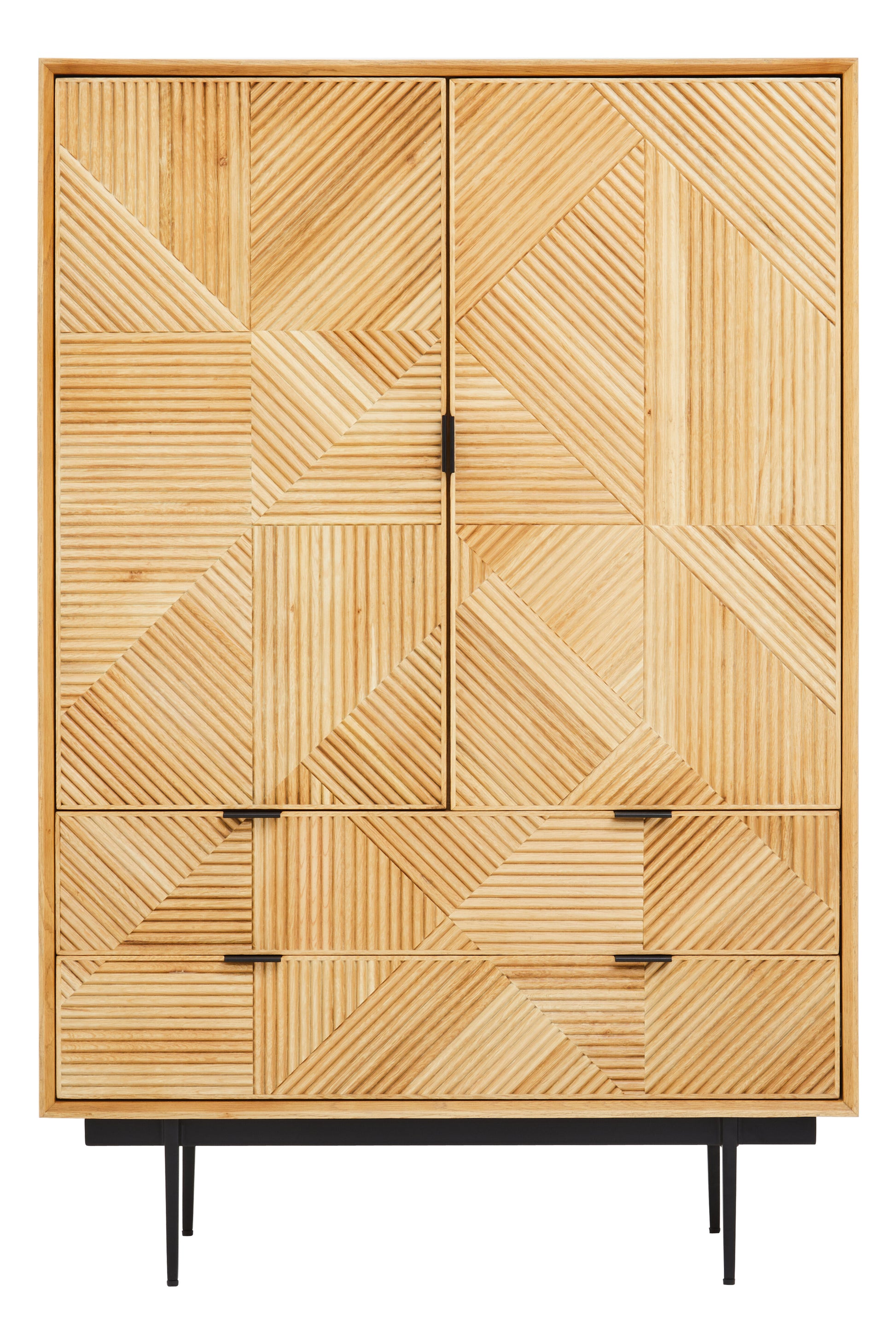 Shop the Natural Geometric Wooden Cabinet, a sophisticated blend of rustic charm and modern design. FREE UK Mainland Delivery Shop online today at www.nobleandnook.co.uk