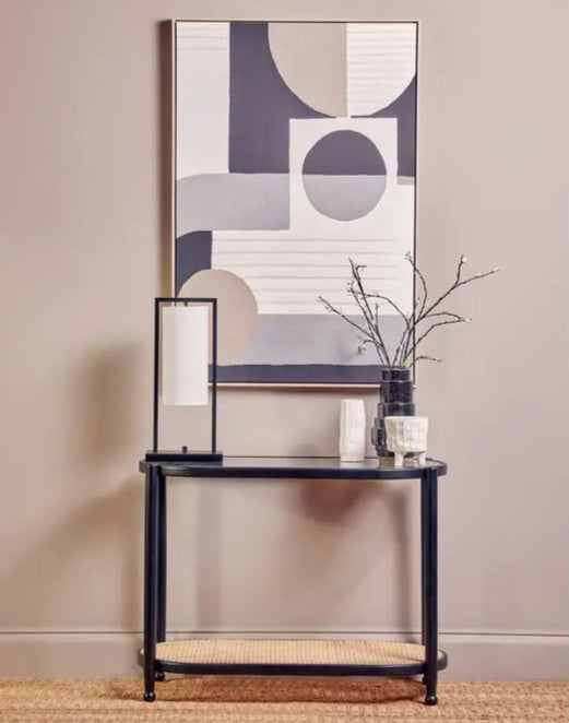 Savanna Console Table | Sustainable Elm Wood & Rattan Weave