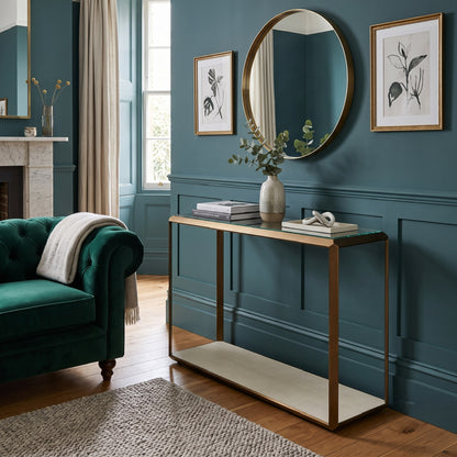 Elmley Console Table | Ivory Faux Shagreen