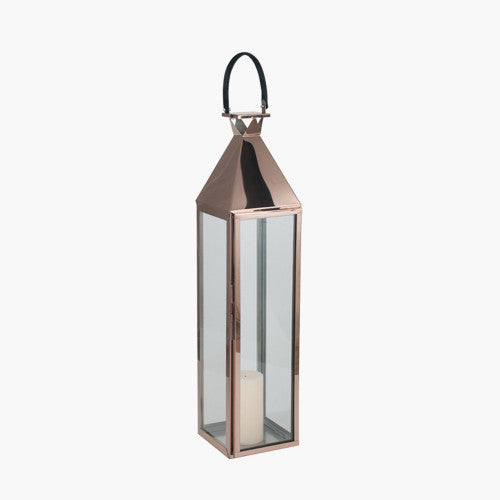 Copper Stainless Steel and Glass Lantern Large – Elegant Statement Lighting for Modern Homes