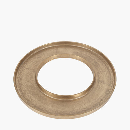 Antique Gold Metal Ring Display Platter – Elegant Decorative Centrepiece for Modern & Classic Homes