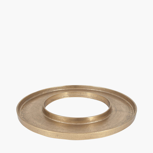 Antique Gold Metal Ring Display Platter – Elegant Decorative Centrepiece for Modern & Classic Homes