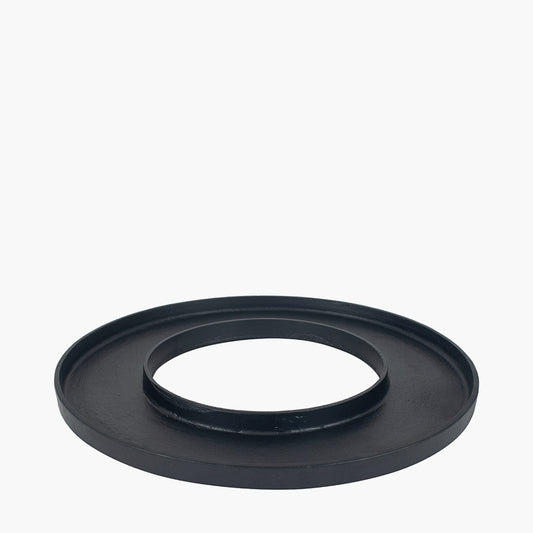 Matt Black Metal Ring Display Platter – Modern Decorative Centrepiece for Stylish Homes