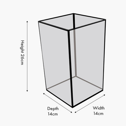 Brass Metal and Smoked Glass Panelled Square Hurricane Medium – Elegant Modern Lantern