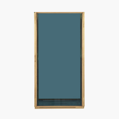 Brass Metal and Smoked Glass Panelled Square Hurricane Medium – Elegant Modern Lantern