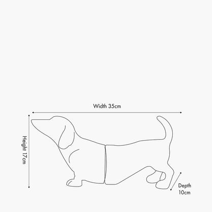 Silver Metal Sausage Dog Book Ends