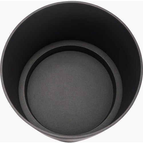 Set of 2 Graphite Metal Circular Planters