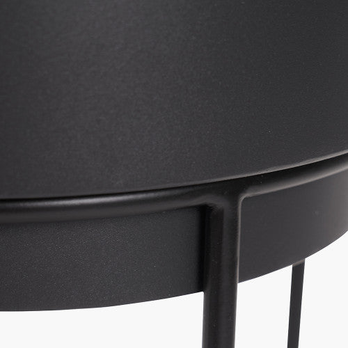 Set of 2 Graphite Metal Circular Planters