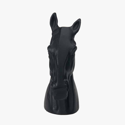 Black Metal Horse Head Sculpture – Statement Decorative Ornament