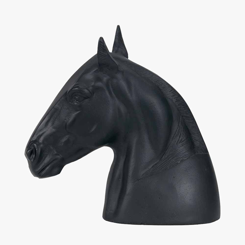 Black Metal Horse Head Sculpture – Statement Decorative Ornament