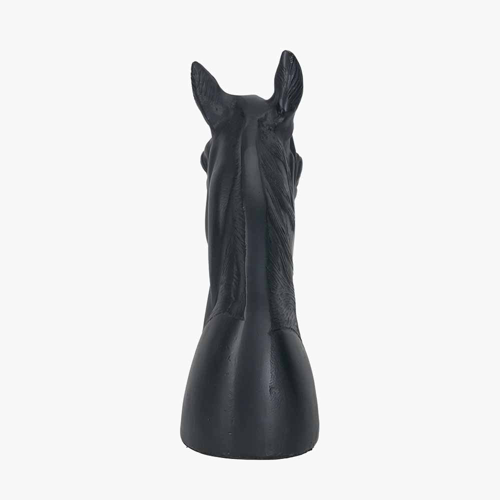 Black Metal Horse Head Sculpture – Statement Decorative Ornament
