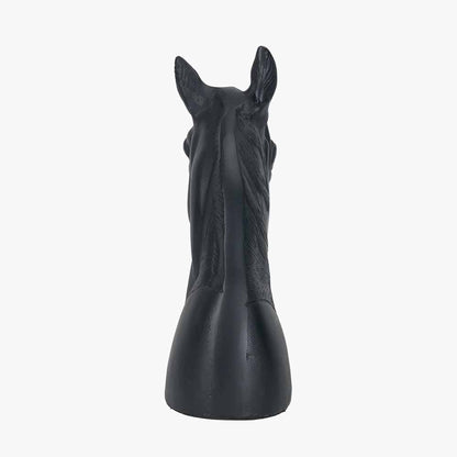 Black Metal Horse Head Sculpture – Statement Decorative Ornament