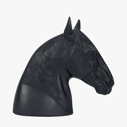 Black Metal Horse Head Sculpture – Statement Decorative Ornament