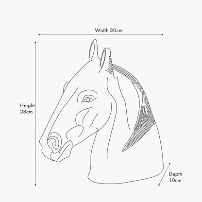 Black Metal Horse Head Sculpture – Statement Decorative Ornament