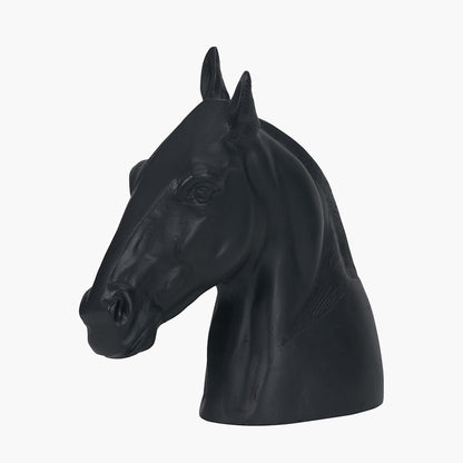 Black Metal Horse Head Sculpture – Statement Decorative Ornament