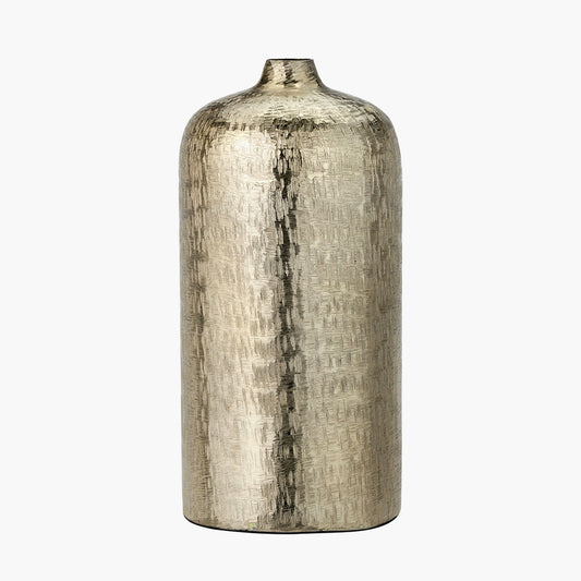 Gold Metal Hammered Vase Tall – Elegant Handcrafted Statement Piece for Modern Interiors