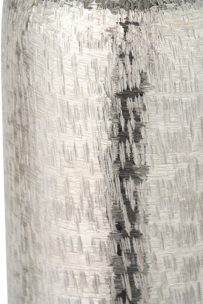 Silver Metal Hammered Vase Tall – Handcrafted Contemporary Statement Piece for Stylish Homes
