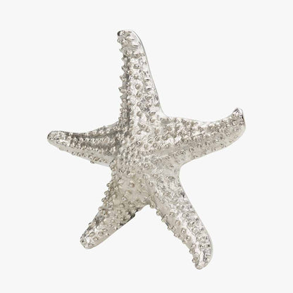 Silver Metal Starfish Ornament – Coastal Decorative Home Accent