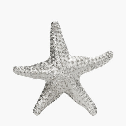 Silver Metal Starfish Ornament – Coastal Decorative Home Accent