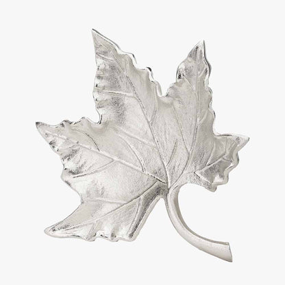 Silver Metal Oak Leaf Bowl – Elegant Handcrafted Decorative Dish for Modern Homes