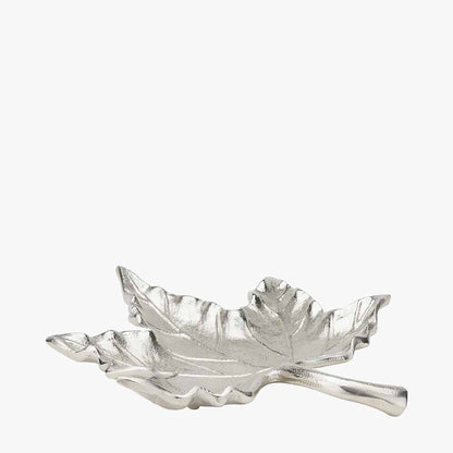 Silver Metal Oak Leaf Bowl – Elegant Handcrafted Decorative Dish for Modern Homes