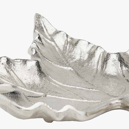 Silver Metal Oak Leaf Bowl – Elegant Handcrafted Decorative Dish for Modern Homes