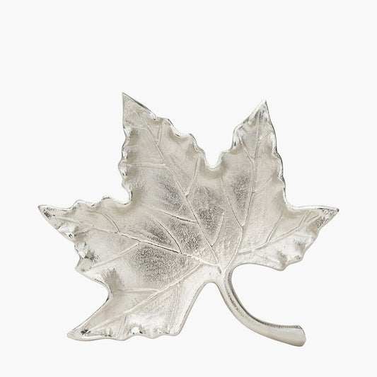 Silver Metal Oak Leaf Bowl – Elegant Handcrafted Decorative Dish for Modern Homes