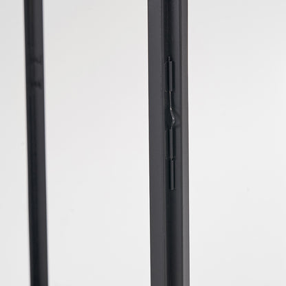 Black Stainless Steel and Glass Large Lantern – Decorative Candle Holder