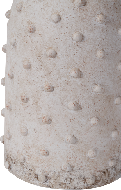 Kali Textured Dot Light Grey Stoneware Vase