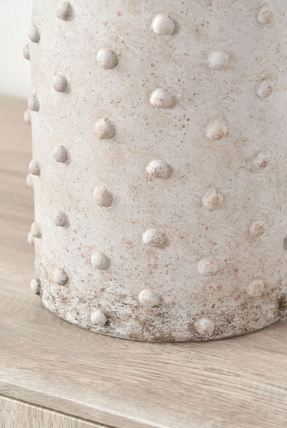 Kali Textured Dot Light Grey Stoneware Vase