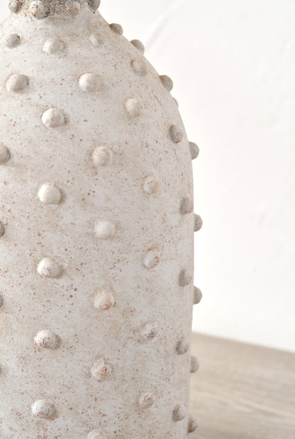 Kali Textured Dot Light Grey Stoneware Vase