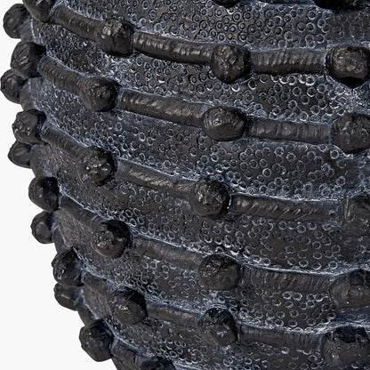 Black Bobble Fibrestone Decorative Planter Large – Textured Modern Vase for Stylish Interiors