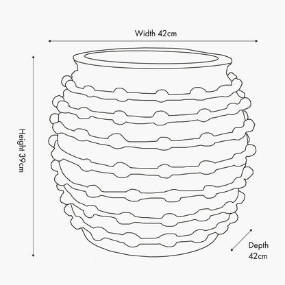 Black Bobble Fibrestone Decorative Planter Large – Textured Modern Vase for Stylish Interiors