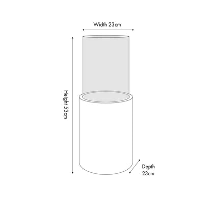 Stone Grey Metal and Clear Glass Hurricane Lantern